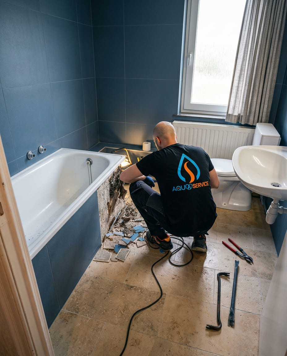 Travaux de gros œuvre en plomberie réalisés par Aquaservice